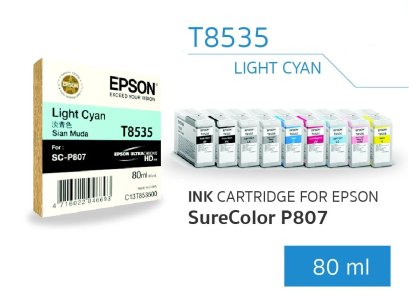 Epson T853500 LIGHT CYAN 80ML ตลับหมึก (สีฟ้าอ่อน) ของแท้ ประกันศูนย์