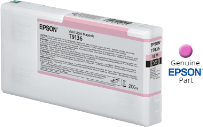 Epson T913600 (สีม่วงแดงอ่อน) VIVID LIGHT MAGENTA IC ของแท้ ประกันศูนย์