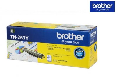 BROTHER-TN-263Y หมึกพิมพ์เลเซอร์โทนเนอร์สีเหลือง รับประกันศูนย์บริการของแท้แน่นอน