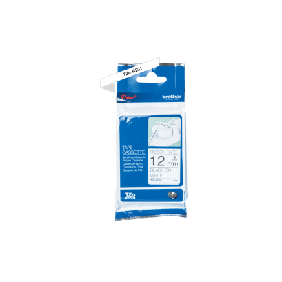 Brother TZE-R231 เทปพิมพ์อักษร ขนาด 12 มม. (ดำ/ขาว) ความยาว 4 เมตร แบบริบบิ้นเทป ของแท้ รับประกันศูนย์