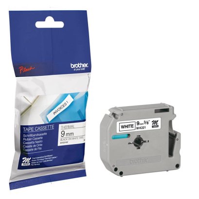 Brother M-K221 เทปพิมพ์อักษร ขนาด 9 มม. (ดำ/ขาว) ของแท้ รับประกันศูนย์