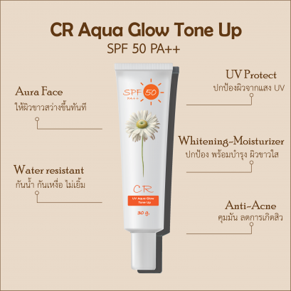 CR Aqua Glow Tone Up SPF 50 PA++ ยูวี อควา โกลด์ โทนอัพ