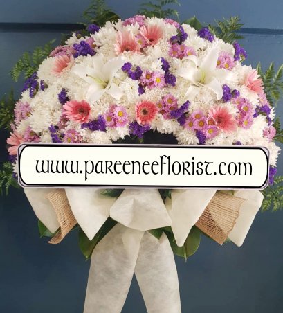 Medium plus4-พวงหรีด ขนาดกลาง+