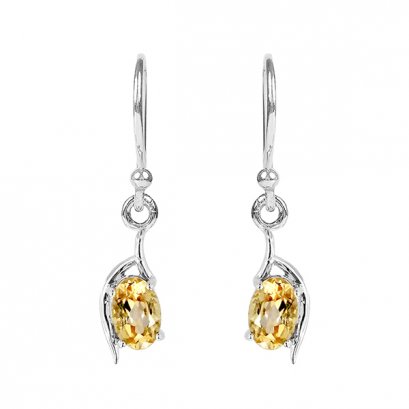 925 Sterling Silver Earrings with Citrine
