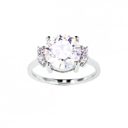 925 Sterling Silver Ring with Moissanite