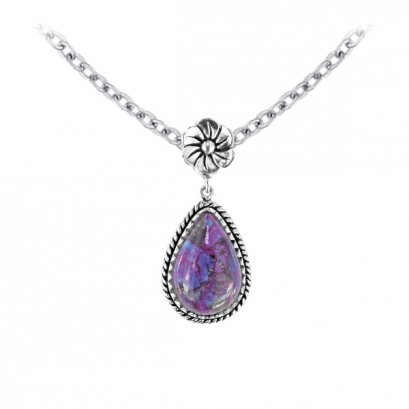 925 Sterling Silver Pendant with Purple Compressed Turquoise