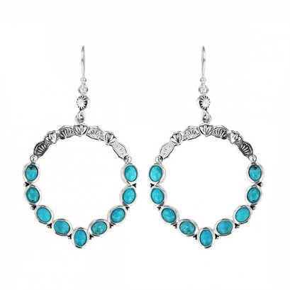 925 Sterling Silver Earrings with Compressed Turquoise
