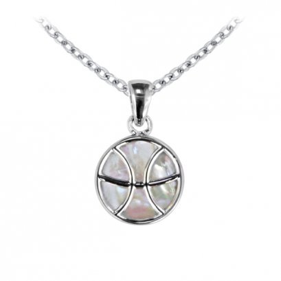 925 Sterling Silver Pisces Pendant with Mother of Pearl