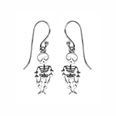 925 Sterling Silver Skeleton Earrings