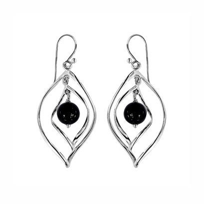 925 Sterling Silver Earrings with Black Onyx