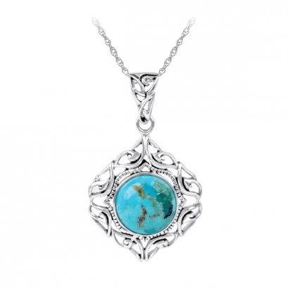 925 Sterling Silver Pendant with Turquoise