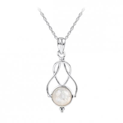 925 Sterling Silver Pendant with Rainbow Moonstone