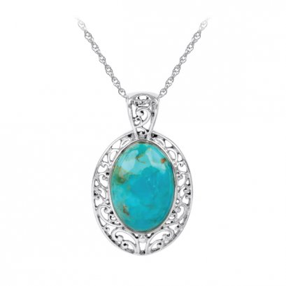 925 Sterling Silver Pendant with Turquoise