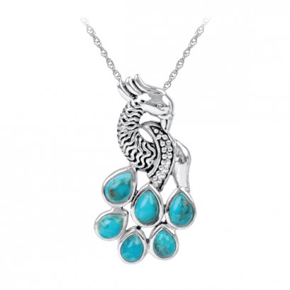 925 Sterling Silver Peacock Pendant