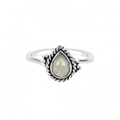 925 Sterling Silver Ring with Rainbow Moonstone