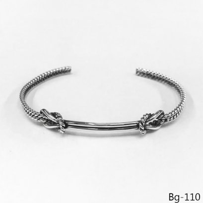 DOUBLE KNOT OXIDIZED POLISHED BANGLE