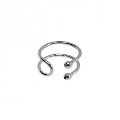 DOUBLE LINE SIMPLE SILVER EAR CUFF
