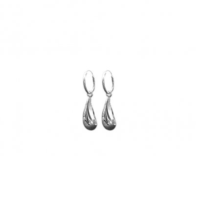 MANGO SHAPE POLISHED CHARM WITH HOOPS EARRINGS SILVER 925