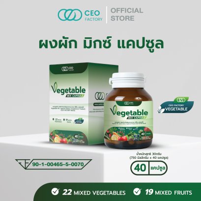 ผงผัก มิกซ์ แคปซูล Vegetable Mix Capsule (ผลิตภัณฑ์เสริมอาหาร) (ตรา ซีอีโอ แฟคตอรี่)