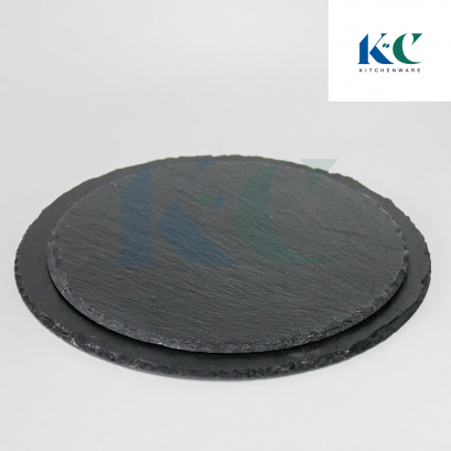 หินรองอเนกประสงค์ ทรงกลม Round Slate Platters
