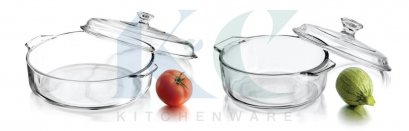 ชามอบ 2 หู พร้อมฝา PYR-O-RAY