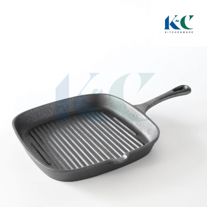 กระทะเหล็กก้นตื้น ทรงสี่เหลี่ยม