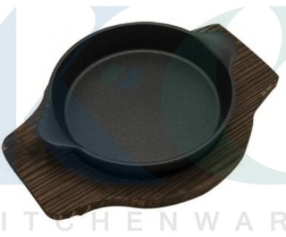 กระทะเหล็กจานร้อนพร้อมที่รอง