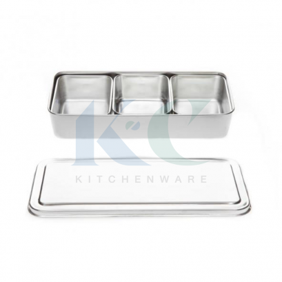 กล่องเตรียมอาหารสเตนเลส 3 ช่อง