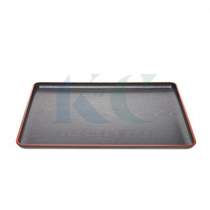 ถาดมุมมนลายไม้ดำ 42.3X33 ซม.