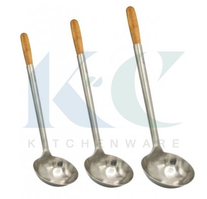 กระบวยสแตนเลสด้ามไม้