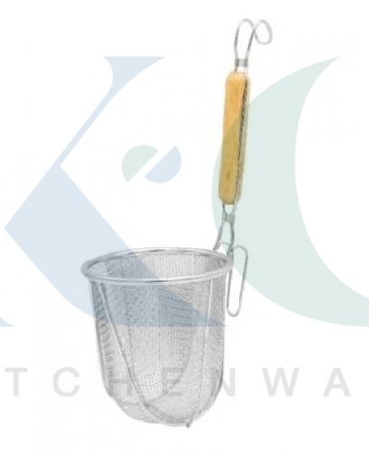 กระชอนลวกก๋วยเตี๋ยวก้นกลม ด้ามไม้