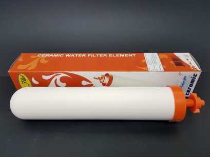 ไส้กรองเซรามิค ขนาด 2" x 10"   ,ฝาส้ม ,แบบเกลียว B-A