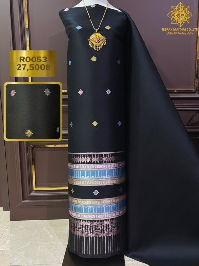 ยกใหญ่ประเภทดอกลอยสีดำดอกลอยไหมสีชมพู/ดิ้นเงิน/ดิ้นทอง/ฟ้าพาสเทล