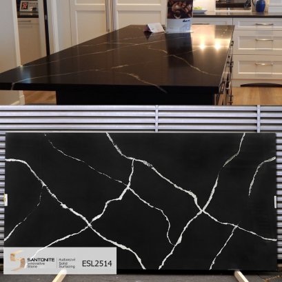 หินสังเคราะห์ลายหินอ่อนสีดำ