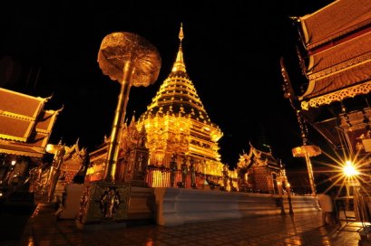 Sunset At Doi-Pui Point &amp; Doi Suthep Temple at Night