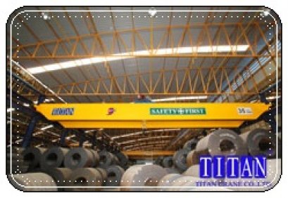 เครนเหนือศีรษะแบบคานคู่ น้ำหนักยก 35 ตัน กว้าง 15 เมตร ยกสูง 10 เมตร รางวิ่ง 162 เมตร 