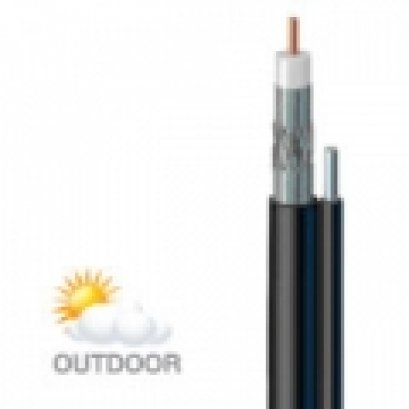 สายนำสัญญาณรุ่น F6TVSM สีดำ มีสลิง ยี่ห้อ CommScope