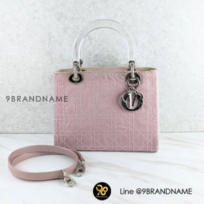 D​IO​R lady dior ผ้าไนลอนสีชมพู​