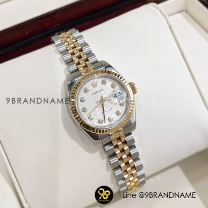 USED Ro​lex Datejust​ ตัน 2k​ หน้าคอมขาว​ หลัก​เพชร