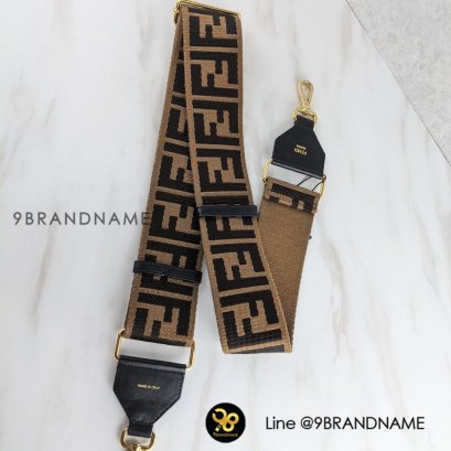 U​S​E​D F​E​N​D​I Fendi Strap you Canvas Monogram Bag​ Strap​ GHW​ สายสะพาย​ผ้า