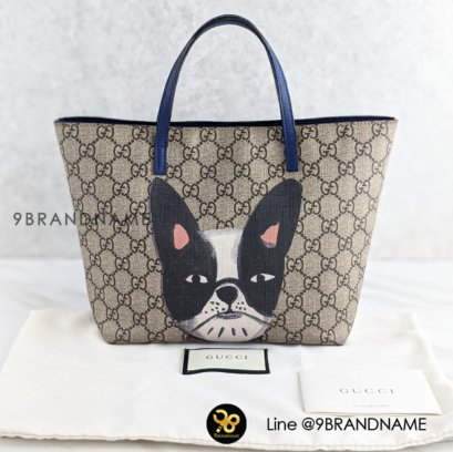 Gucci Children Tote French bulldog Tote kids Canvas Monogram