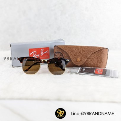 NEW club master RB3016 sunglasses G-15 Lens ZZ00348 สภาพดี ขอบลายกละน้ำตาลทรง