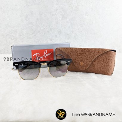 NEW club master RB3016 sunglasses G-15 Lens ZZ00349 สภาพดี ขอบดำ เลนไล่ดำทรง Retro classic Lensไล่ดำ Size 51 mm อปก. Bx2 Bk ผ้าเช็ด Serial : - 6,500.-