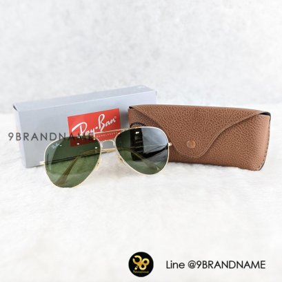 NEW RB3026 Aviater Gold Frame ZZ00361 newขอบทองเลนเขียว