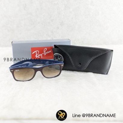 NEW RB2132 New Wayfarer ZZ00355 newขอบพลาสติดน้ำเงินเลนน้ำตาล อปก. Bx2 Bk ผ้าเช็ด Serial : - 2,900.-