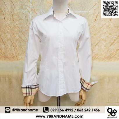 Burberry Long Shirt White Size 38 white logo 