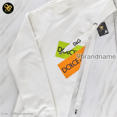 Dolce&amp;gabbana White Logo Tape Hoodie Cotton
