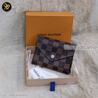 Likenew Louis Vuitton Damier Ebene Victorine Wallet Rose Ballerin