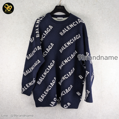 Balenciaga Knitted Sweater With Logo Wool