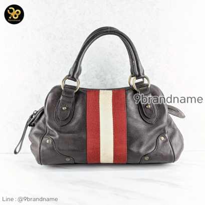 Bally Leather striped Handle Bag